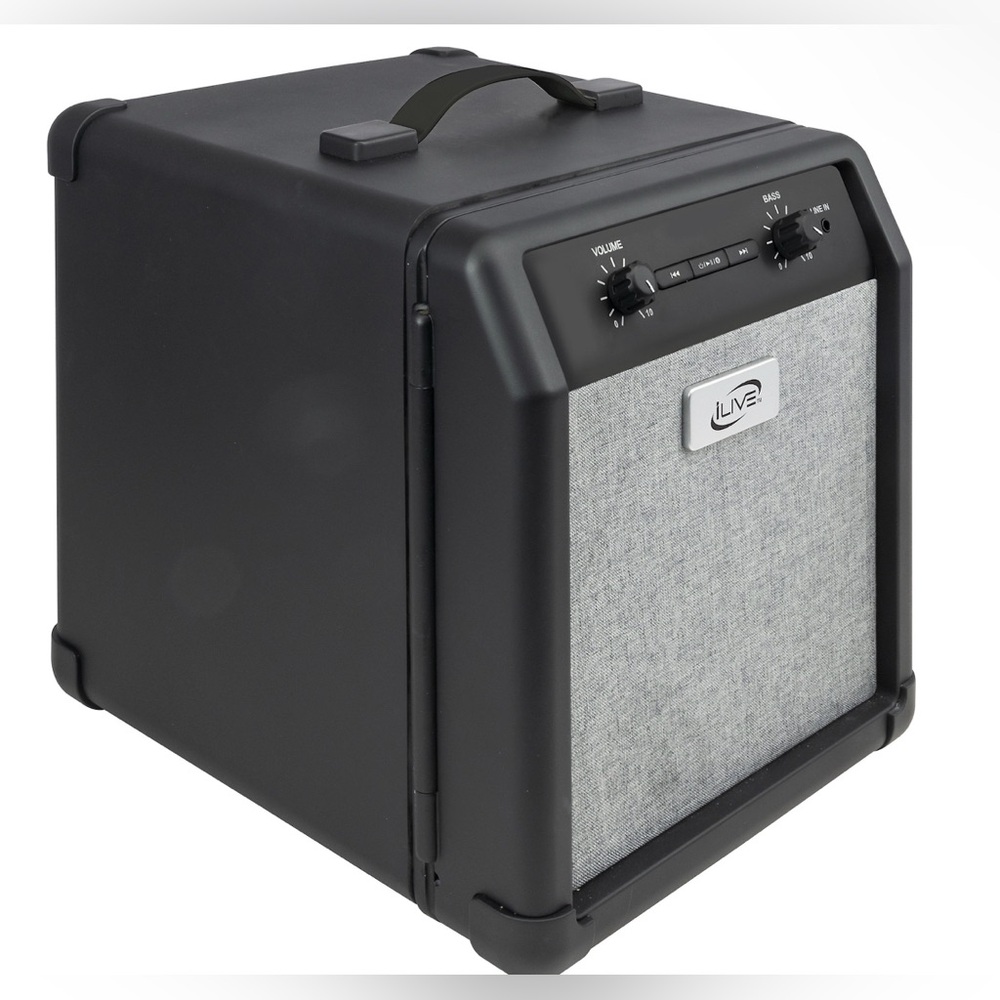 Black Portable Bluetooth wireless  Speaker with built in cooler.